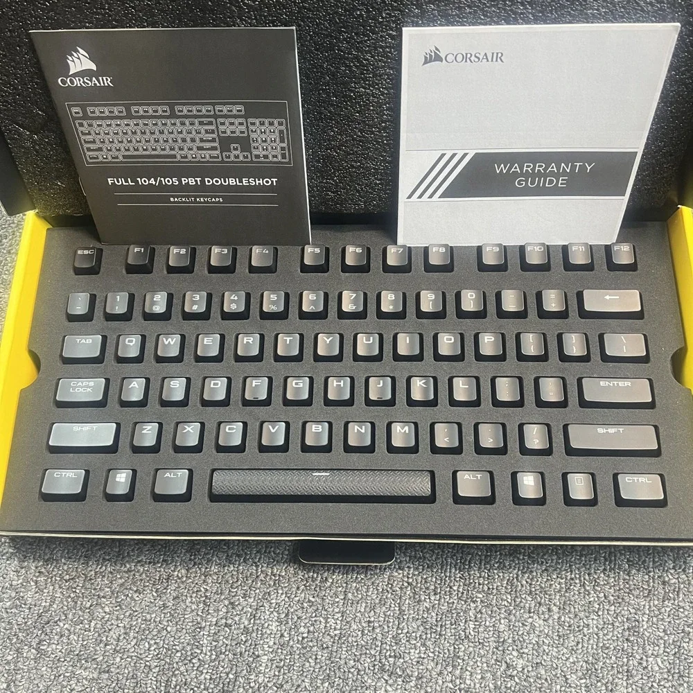 Corsair PBT Double-Shot Keycaps Full 104/105 Keyset Black CH-9000235-WW Gaming